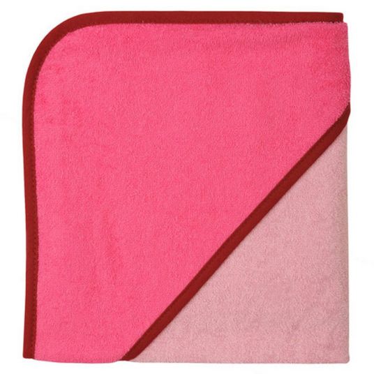 Wörner Kapuzenbadetuch 80 x 80 cm - Uni Rosa Pink