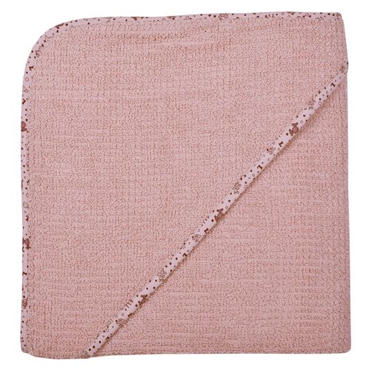 Wörner Hooded bath towel organic cotton 100 x 100 cm - Llama - Old Pink