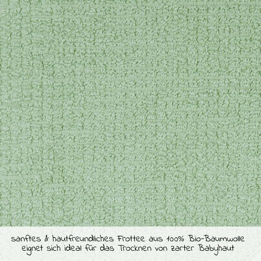 Wörner Kapuzenbadetuch Bio-Baumwolle 80 x 80 cm - Hellolivgrün