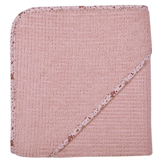 Wörner Hooded bath towel organic cotton 80 x 80 cm - Llama - Old Pink