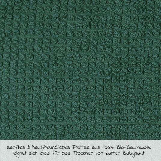 Wörner Kapuzenbadetuch Bio-Baumwolle 80 x 80 cm - Piniengrün