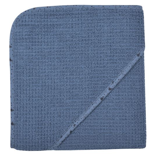 Wörner Hooded bath towel organic cotton 80 x 80 cm - Walli - Blue