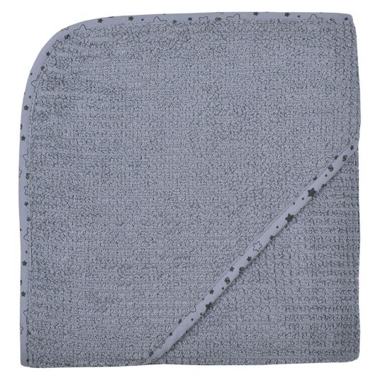 Wörner Asciugamano con cappuccio in cotone biologico 80 x 80 cm - Walli - Grigio
