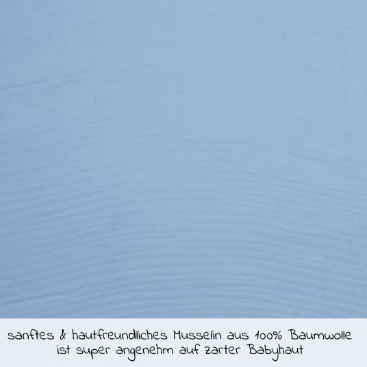 Wörner Telo da bagno con cappuccio in garza 100 x 100 cm - Azzurro Blu scuro