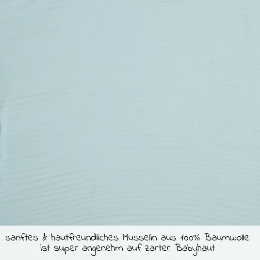 Wörner Telo da bagno con cappuccio in garza 100 x 100 cm - Menta blu ghiaccio