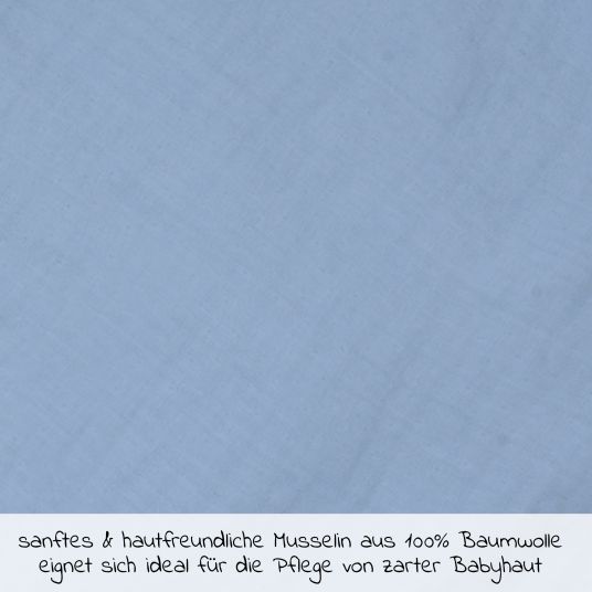 Wörner Mull-Waschtuch 3er Pack 30 x 30 cm - Hellblau Dunkelblau