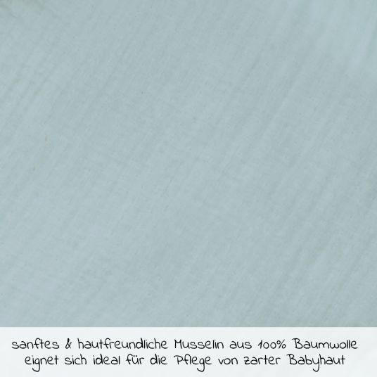 Wörner Gauze washcloth 3-pack 30 x 30 cm - Mint ice blue
