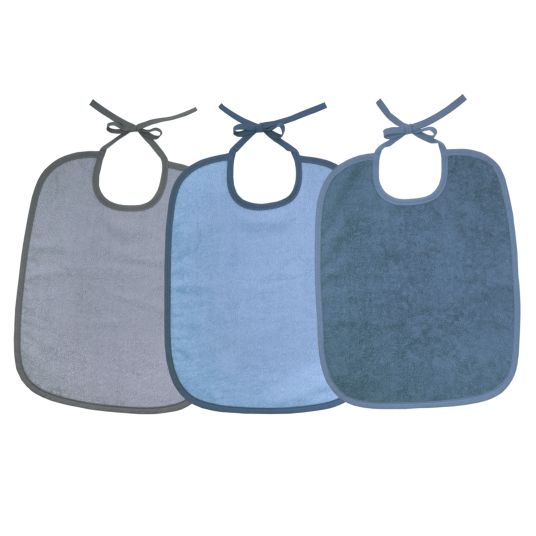 Wörner Riesen-Bindelätzchen 3er Pack 32 x 40 cm - Stahlblau-Grau