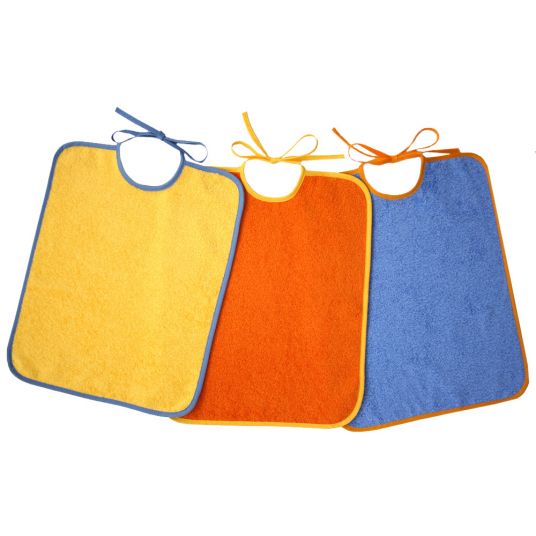 Wörner Riesen-Bindelätzchen 3er Pack - Gelb Orange Blau