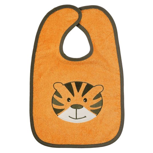 Wörner Riesen-Klettlätzchen 30 x 45 cm - Stickerei Tiger - Orange