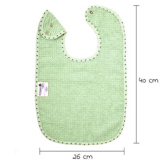 Wörner Riesen-Lätzchen 2er Pack mit Druckknöpfen Bio-Baumwolle - Piniengrün Hellolivgrün