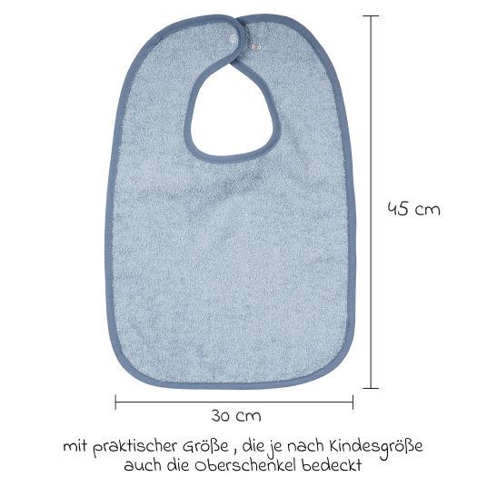 Wörner Riesen-Lätzchen mit Druckknopf 30 x 45 cm - Uni Stahlblau