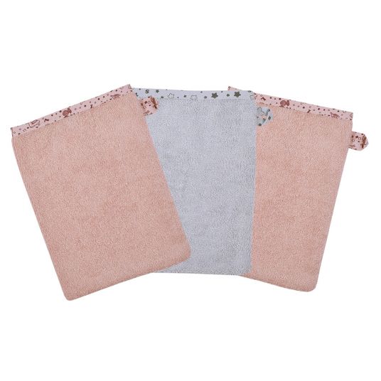 Wörner Washing Glove 3 Pack - Llama - Old Pink