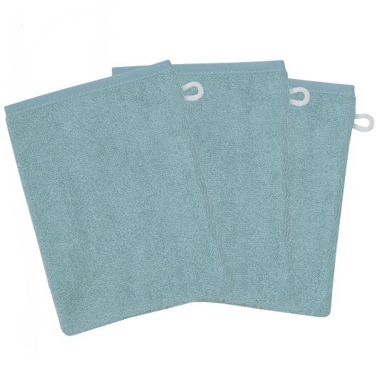 Wörner Guanto di lavaggio in confezione da 3 pezzi - tinta unita blu ghiaccio
