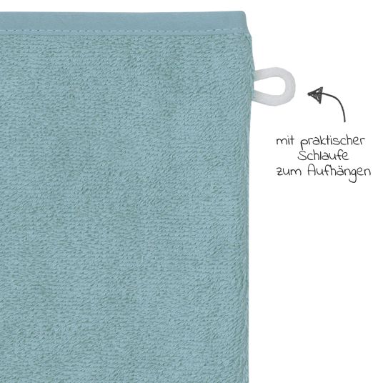 Wörner Guanto di lavaggio in confezione da 3 pezzi - tinta unita blu ghiaccio