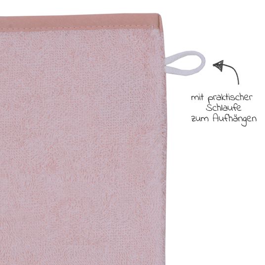 Wörner Guanto di lavaggio in confezione da 3 pezzi - tinta unita rosa salmone