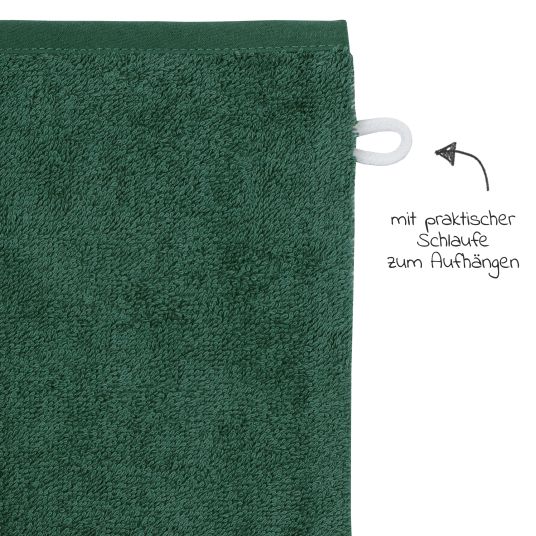 Wörner Waschhandschuh 3er Pack - Uni Piniengrün
