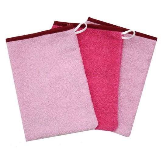 Wörner Waschhandschuh 3er Pack - Uni Rosa Pink