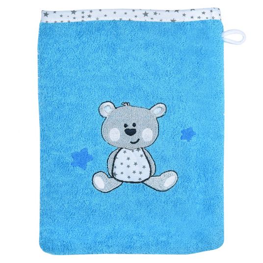 Wörner Washing glove - Bear - Turquoise