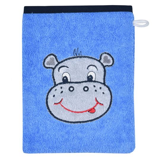 Wörner Waschhandschuh - Hippo - Blau