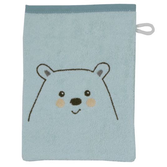 Wörner Waschhandschuh - Stickerei Eisbär - Mint