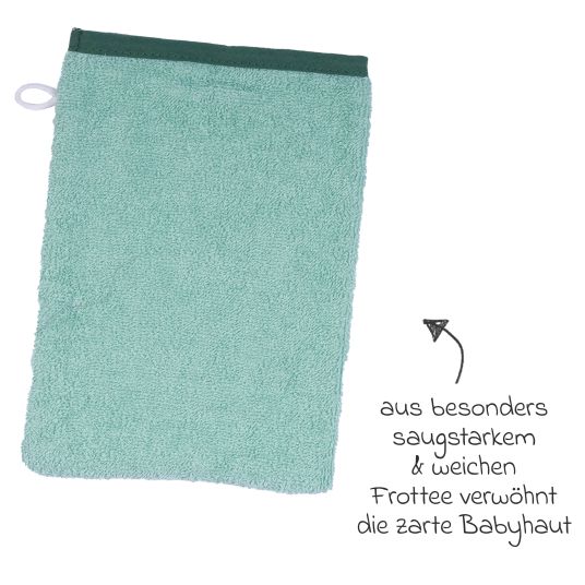 Wörner Waschhandschuh - Stickerei Ente - Mint