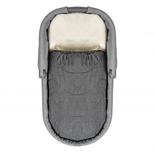 Zamboo 2in1 universal fleece footmuff seat cover and footmuff with hood for baby car seat, baby bath and buggy, incl. bag - Grey