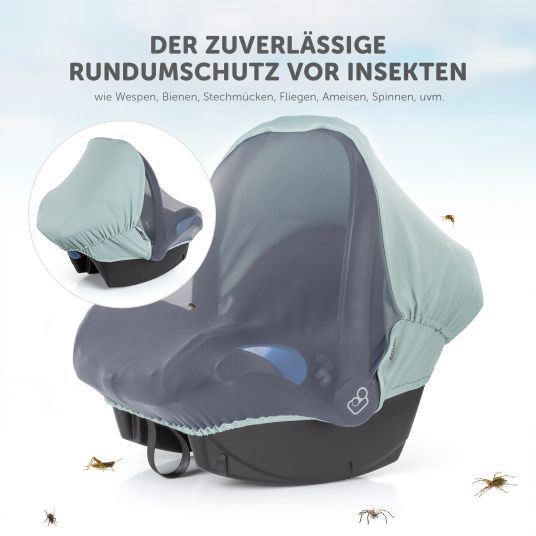 Zamboo 3in1 Verdeck für Babyschale Sonnenschutz, Insektenschutz und Schlummer-Cover - Mint