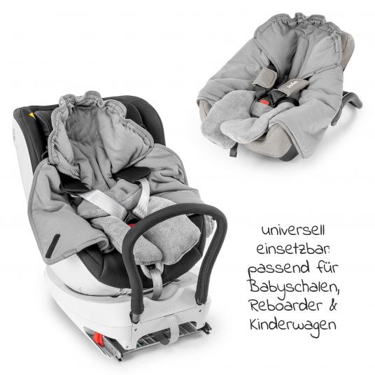Zamboo Einschlagdecke mit Füßen für Babyschale und Kindersitz - Winter - Grau