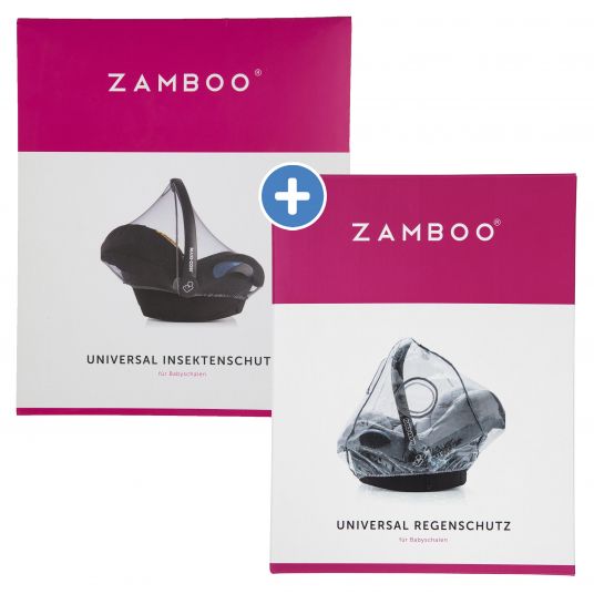Zamboo Erstlings-Schutz-Set für Babyschalen mit Insektenschutz & Regenschutz