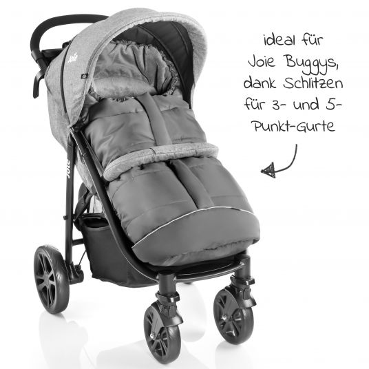 Zamboo Fußsack für Joie Buggy (Litetrax, Mytrax, Chrome uvm. Kinderwagen) mit Tasche - Grau