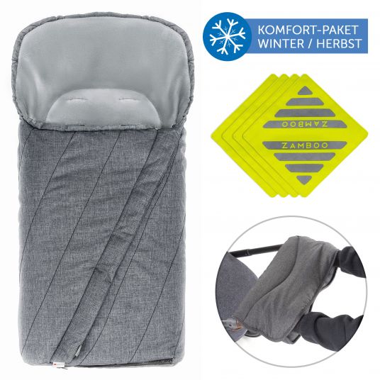 Zamboo Komfort- & Schutzpaket für Buggy mit Fußsack - Herbst/Winter