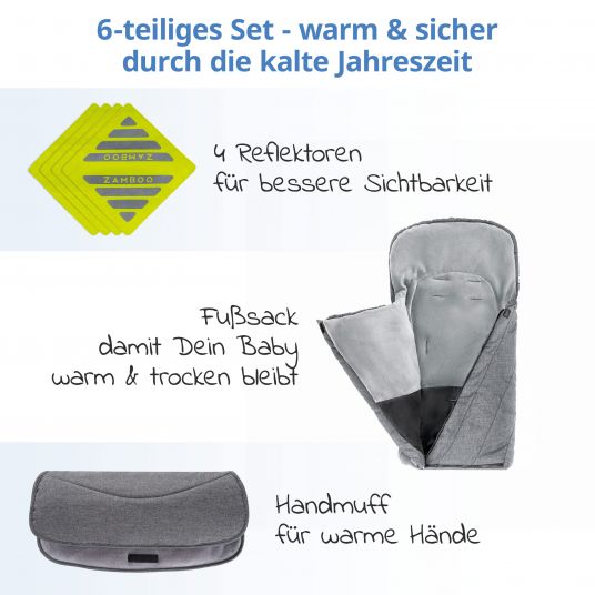 Zamboo - Komfort- & Schutzpaket für Buggy mit Fußsack - Herbst/Winter 