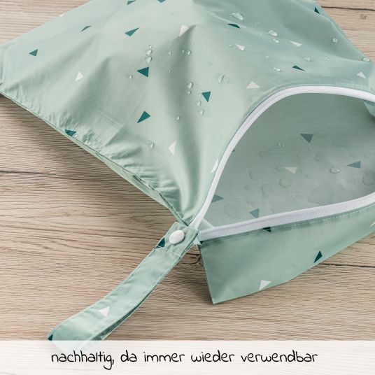 Zamboo Wet bag / diaper bag 3-pack - Triangle - Mint green