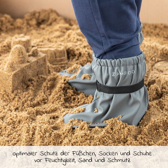 Zamboo Regenfüßlinge Overshoes, wasserdicht und winddicht, mit Gummizug - Grau