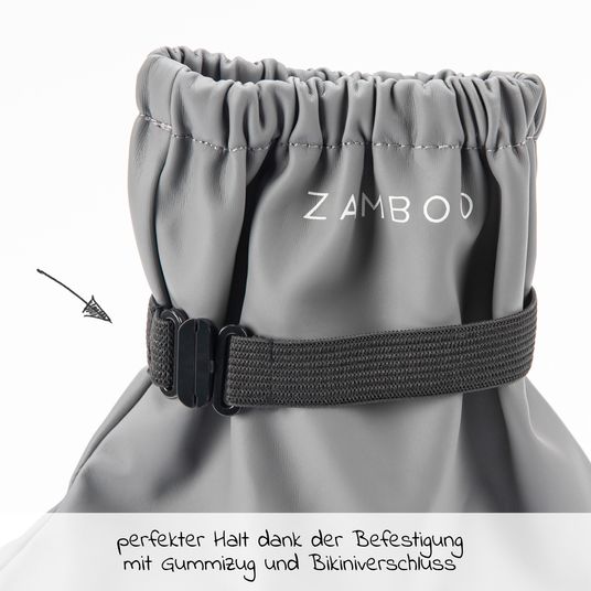 Zamboo Sovrascarpe da pioggia, impermeabili e antivento, con elastico - Grigio