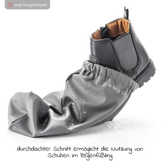 Zamboo Regenfüßlinge Overshoes, wasserdicht und winddicht, mit Gummizug - Grau