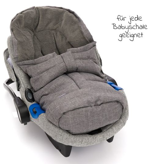 Zamboo Universal Daunen-Fußsack für Babyschale & Babywanne - Melange Hellgrau
