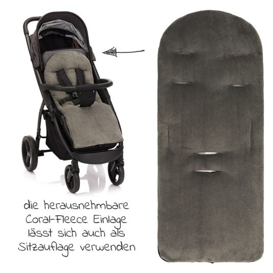 Zamboo Universal Daunen-Fußsack für Kinderwagen & Buggy - Melange Hellgrau