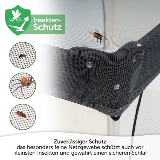 Zamboo Universal Insektenschutz / Mückennetz für Baby-Reisebetten - Grau