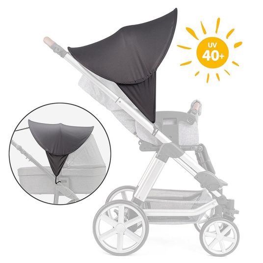 Zamboo Universal Sonnendach für Kinderwagen und Buggy - Dunkelgrau