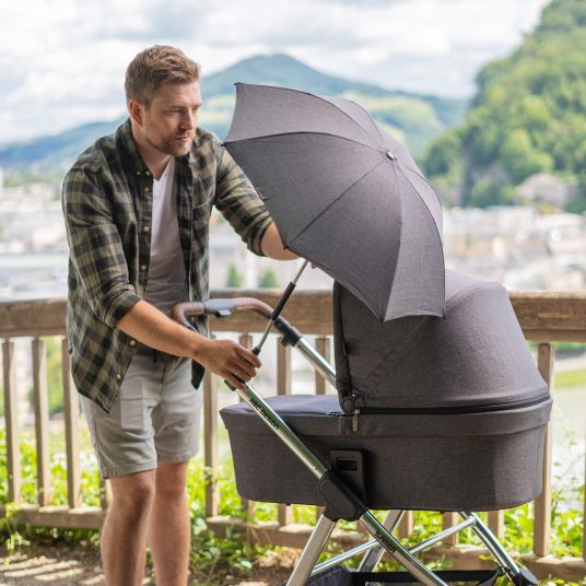 Zamboo Universal Sonnenschirm für Kinderwagen / Buggy (UV-Schutz 50+) Melange Grey