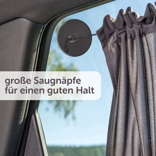 Zamboo Universal Sonnenschutz Slide & Shade mit Vorhangfunktion - Doppelpack - Dunkelgrau