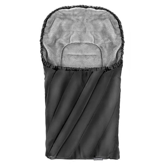 Zamboo Winter Fußsack Deluxe für Babyschale (Maxi-Cosi, Römer, ABC Design, Cybex u.v.m.) - Schwarz Grau