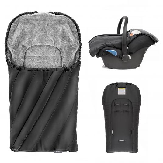 Zamboo Winter Footmuff Deluxe for baby seat (Maxi-Cosi) - Black Grey