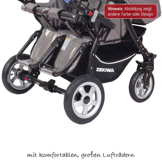 Zekiwa Geschwister- & Zwillingskinderwagen Duett Sport - Black