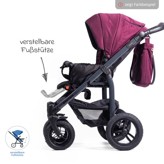 Zekiwa Passeggino Saturn Royal fino a 15 kg con pneumatici, navicella, seduta convertibile, passeggino pieghevole con borsa fasciatoio, zanzariera e parapioggia - Olive