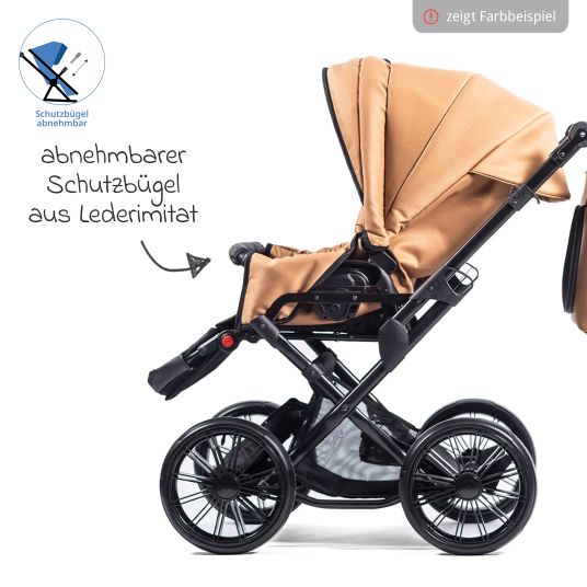 Zekiwa Passeggino Touring Max fino a 15 kg con navicella, unità di seduta convertibile, passeggino pieghevole con borsa fasciatoio, zanzariera e parapioggia - Graphite