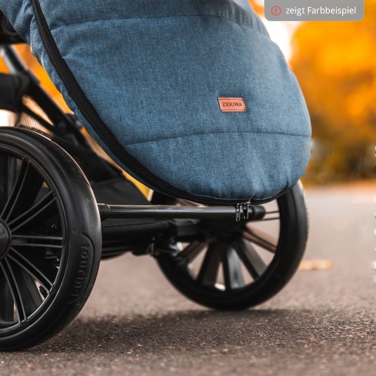 Zekiwa Passeggino Touring Max fino a 15 kg con navicella, unità di seduta convertibile, passeggino pieghevole con borsa fasciatoio, zanzariera e parapioggia - Graphite