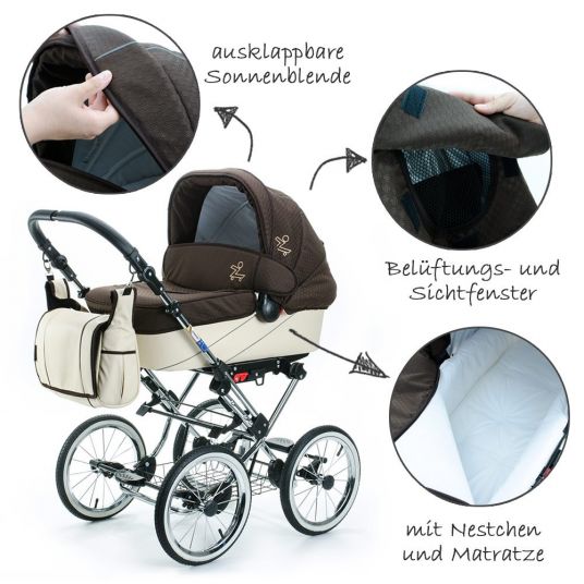 Zekiwa Combi Stroller Tramper - Design Minikaro Brown Beige